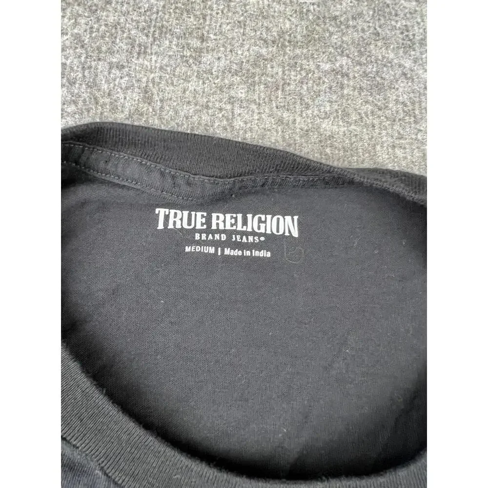 True Religion‎ Men's Black Graphic T-Shirt Size Medium